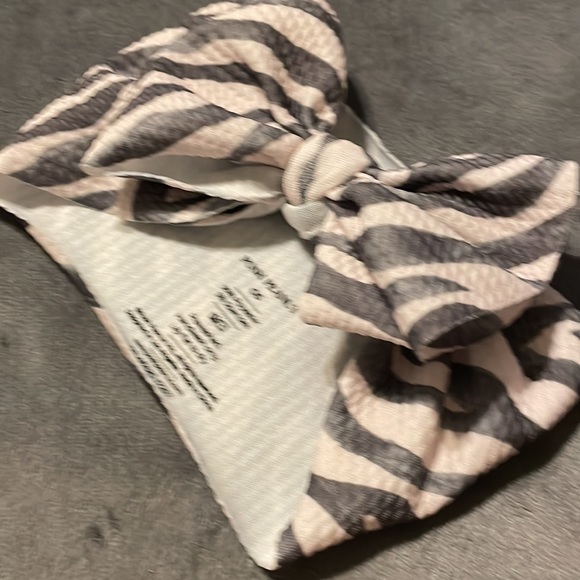 2 pc 6/12 & Headband Posh Peanut Koko Soft Pink Hues Zebra Twirl Dress LIKE NEW - Picture 6 of 13